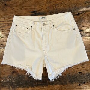 Agolde White Jean Shorts